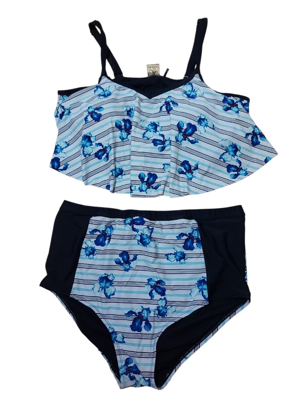Sea Swimwear Stripe Floral 2 Piece Bikini Bathing Suit